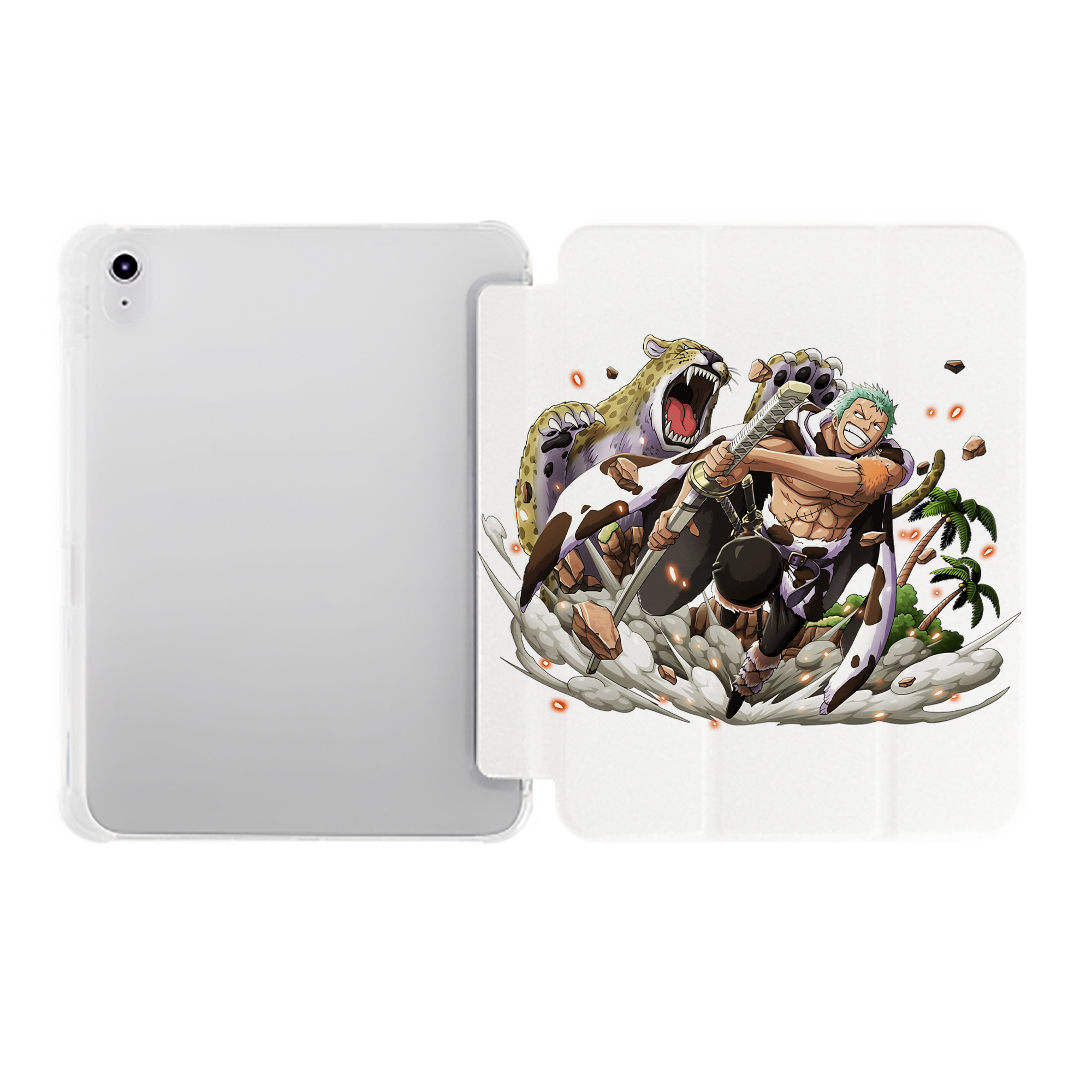 （画像用） ワンピース ロロノア・ゾロ ONE PIECE Roronoa Zoro IPad ケース ペン収納付き 三つ折りスタンド PUレザー×シリコン 対応機種9.5/10.5/10.9インチ